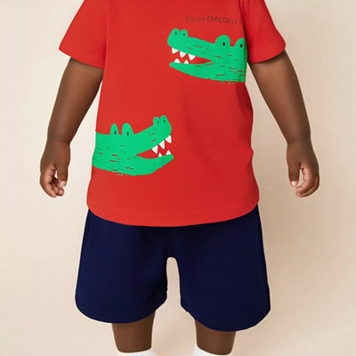 Kids' Crocodile Print T-shirt and Shorts Set