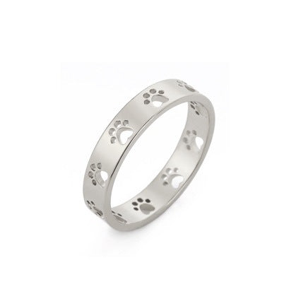 Stainless Steel Gold Plated Cat Claw Hollow Ring
