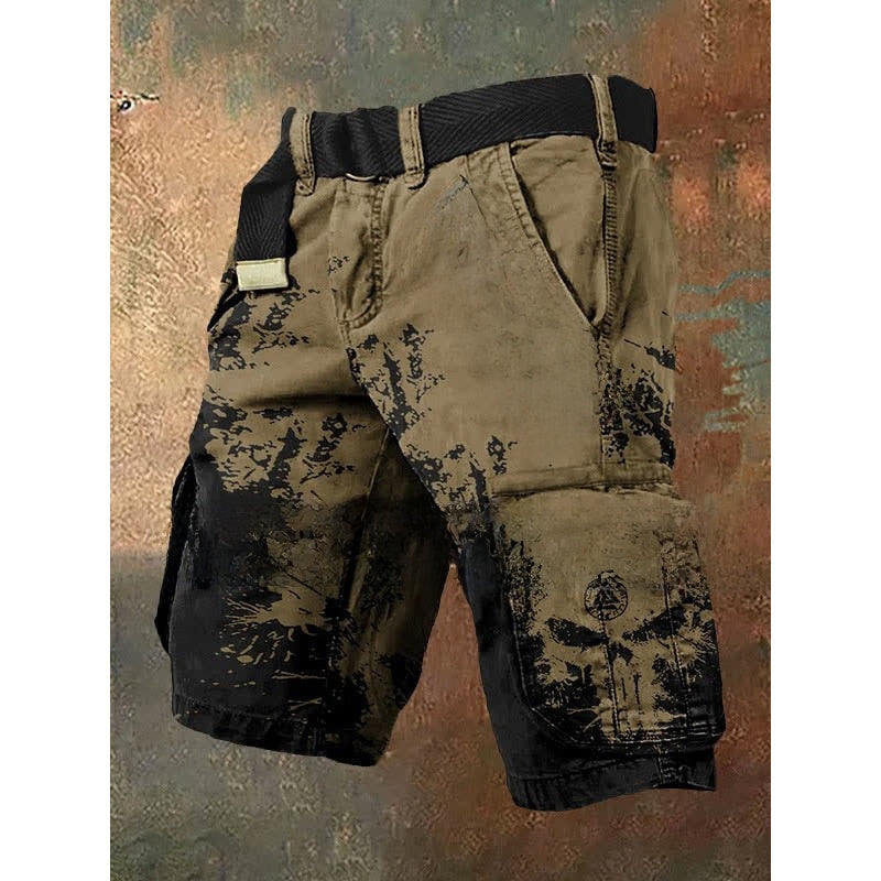 Herren 3D-Print Cargo-Shorts mit Reißverschluss Halloween-Design S–5XL | Men's 3D Print Halloween Cargo Shorts with Zipper S–5XL