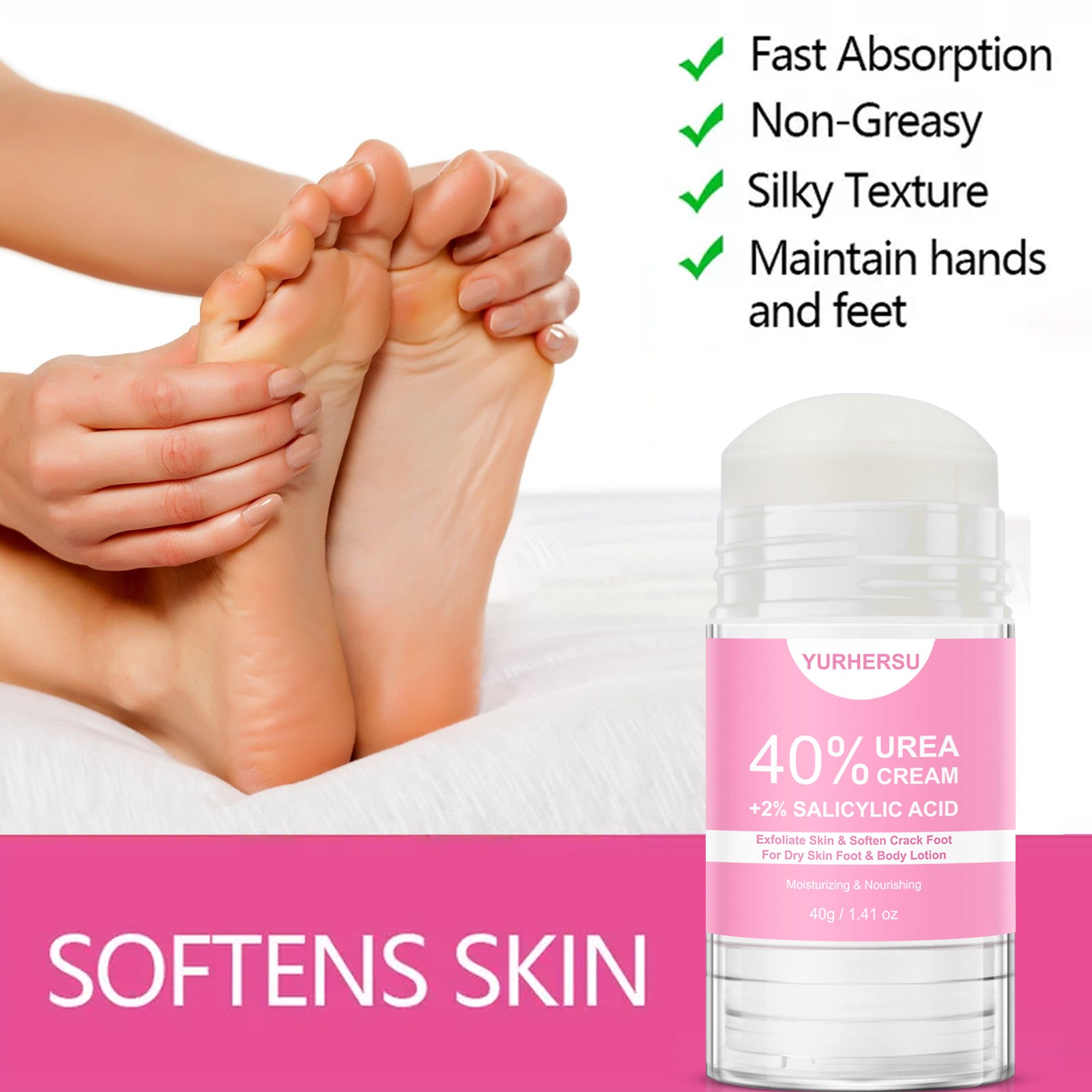 Feuchtigkeitscreme Hand Fuß Körper 40g 40% Urea intensive Pflege | Moisturizing Hand Foot Body Cream 40g 40% Urea Intensive Care