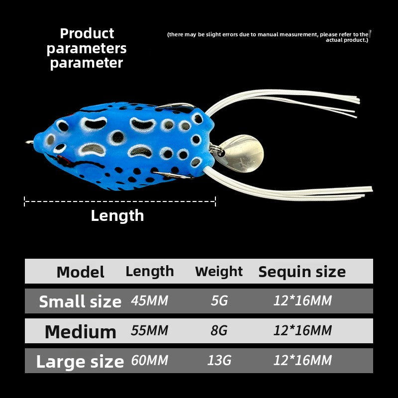 Simulation Frog Fishing Lure with Sequins