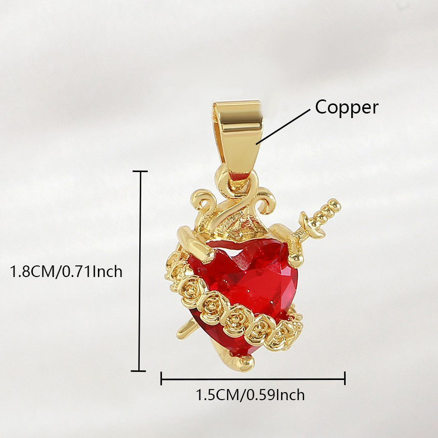 Gold Plated Heart Cross Pendant