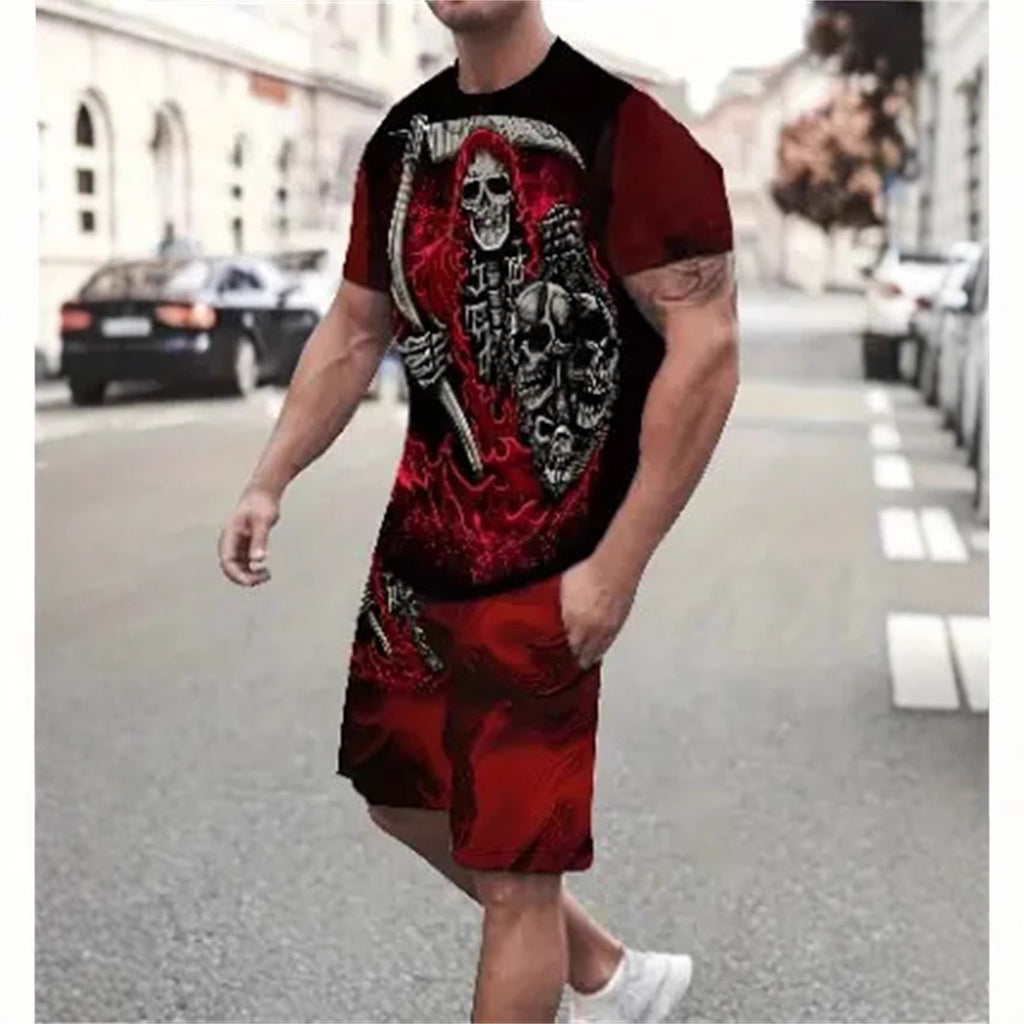 Herren Sportswear Set 2-teilig – Grafik-Top & Shorts THE KING | Men's 2-Piece Graphic Sportswear Set THE KING