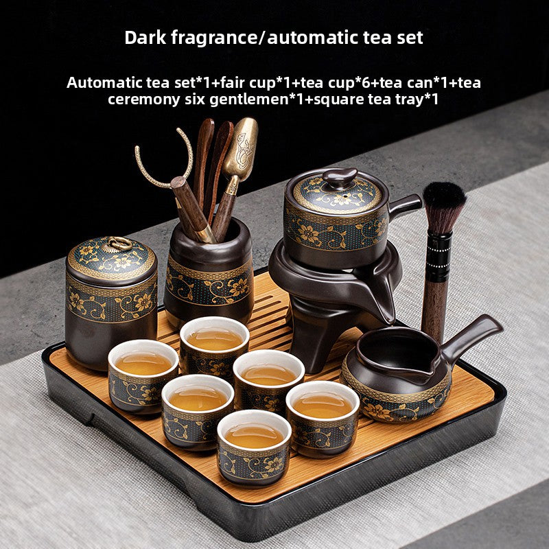 Automatic Graphite Tea Set with Rotating Brewing Teapot