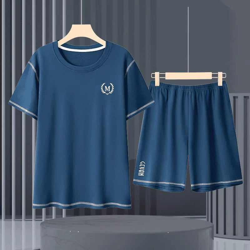 Pyjama d'été homme en modal, manches courtes, tenue d'intérieur