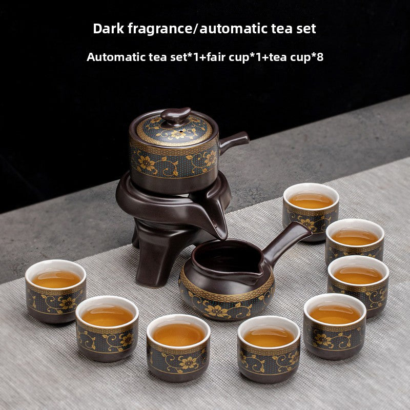 Automatic Graphite Tea Set with Rotating Brewing Teapot