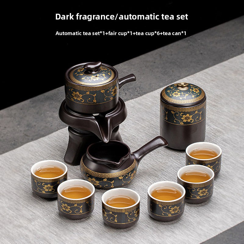 Automatic Graphite Tea Set with Rotating Brewing Teapot