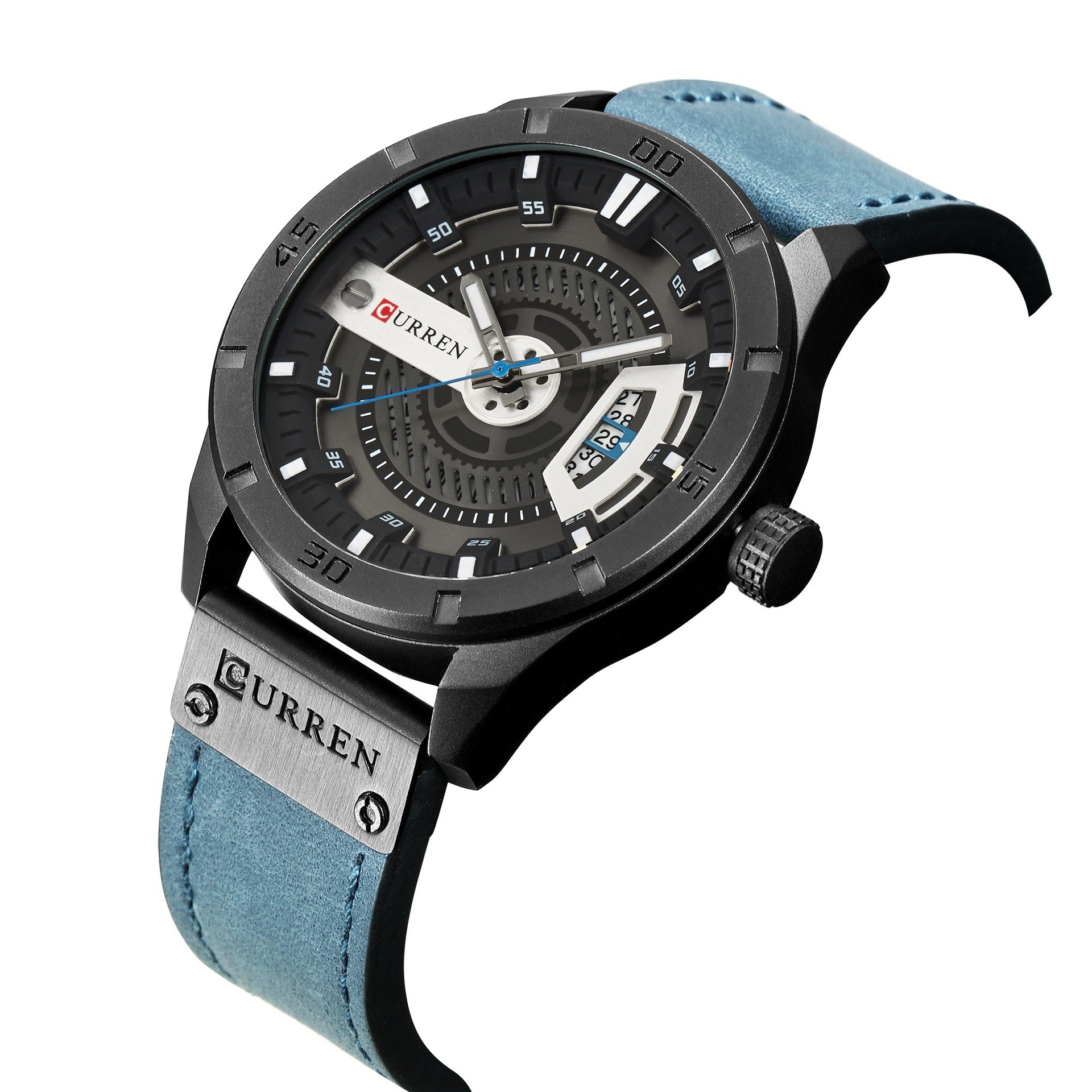 Curren Mens Calendar Leather Strap Watch