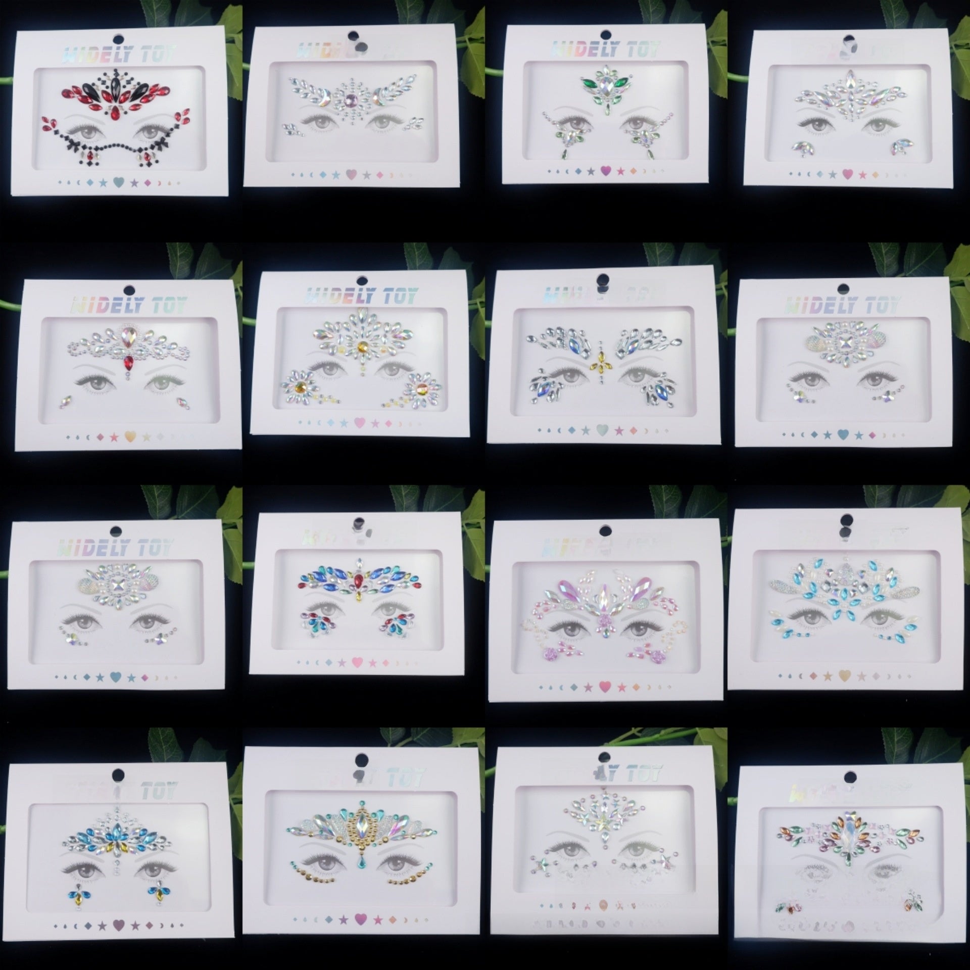 Acrylic diamond makeup face stickers