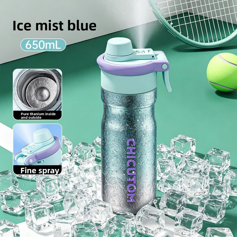 Pure titanium sports spray bottle