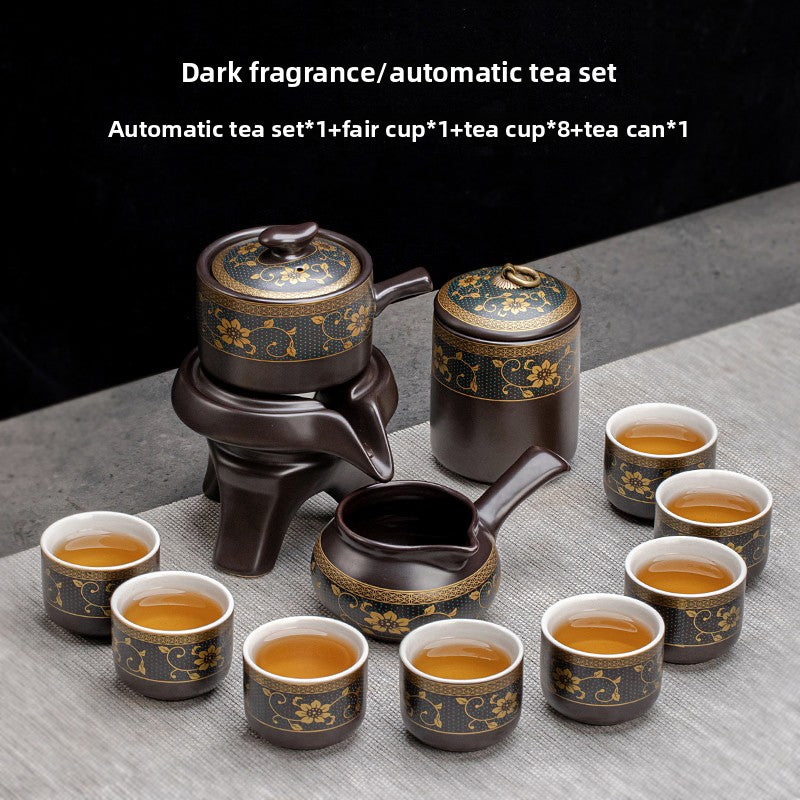 Automatic Graphite Tea Set with Rotating Brewing Teapot