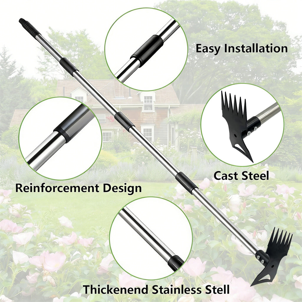All-Steel Dual-Purpose Hoe, Weeding Shovel, Household Garden Pointed Rake, Dual-Purpose Small Hoe, Multi-Functional Hoe