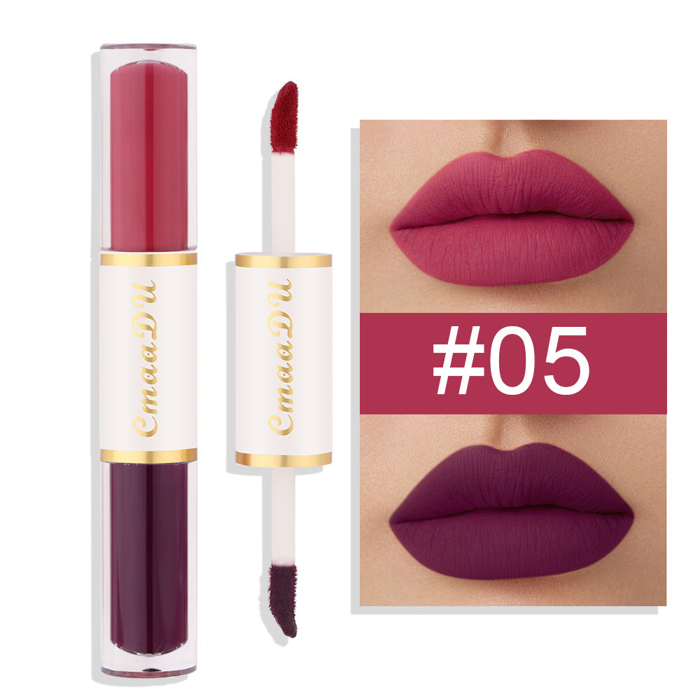 Double-Ended Matte Lipstick Long-Lasting Lip Gloss