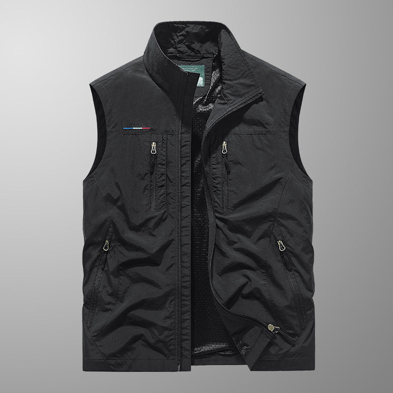 Mens Quick-Drying Multi-Pocket Outdoor Vest