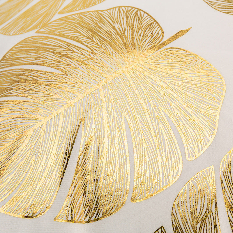Gold-stamped throw pillow cover