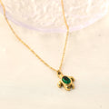 Emerald Turtle 18K Gold Plated Necklace