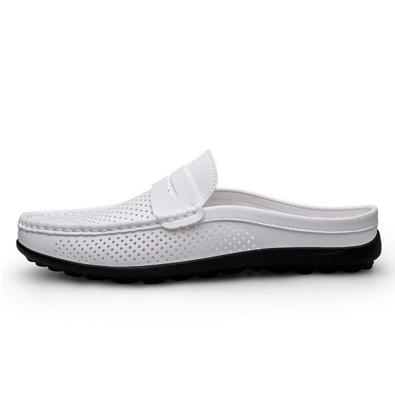 Mens Casual Slip-On Leather Slippers