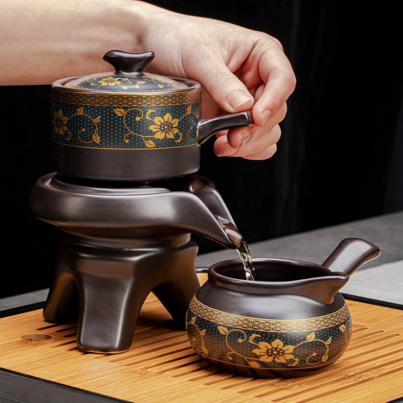 Automatic Graphite Tea Set with Rotating Brewing Teapot