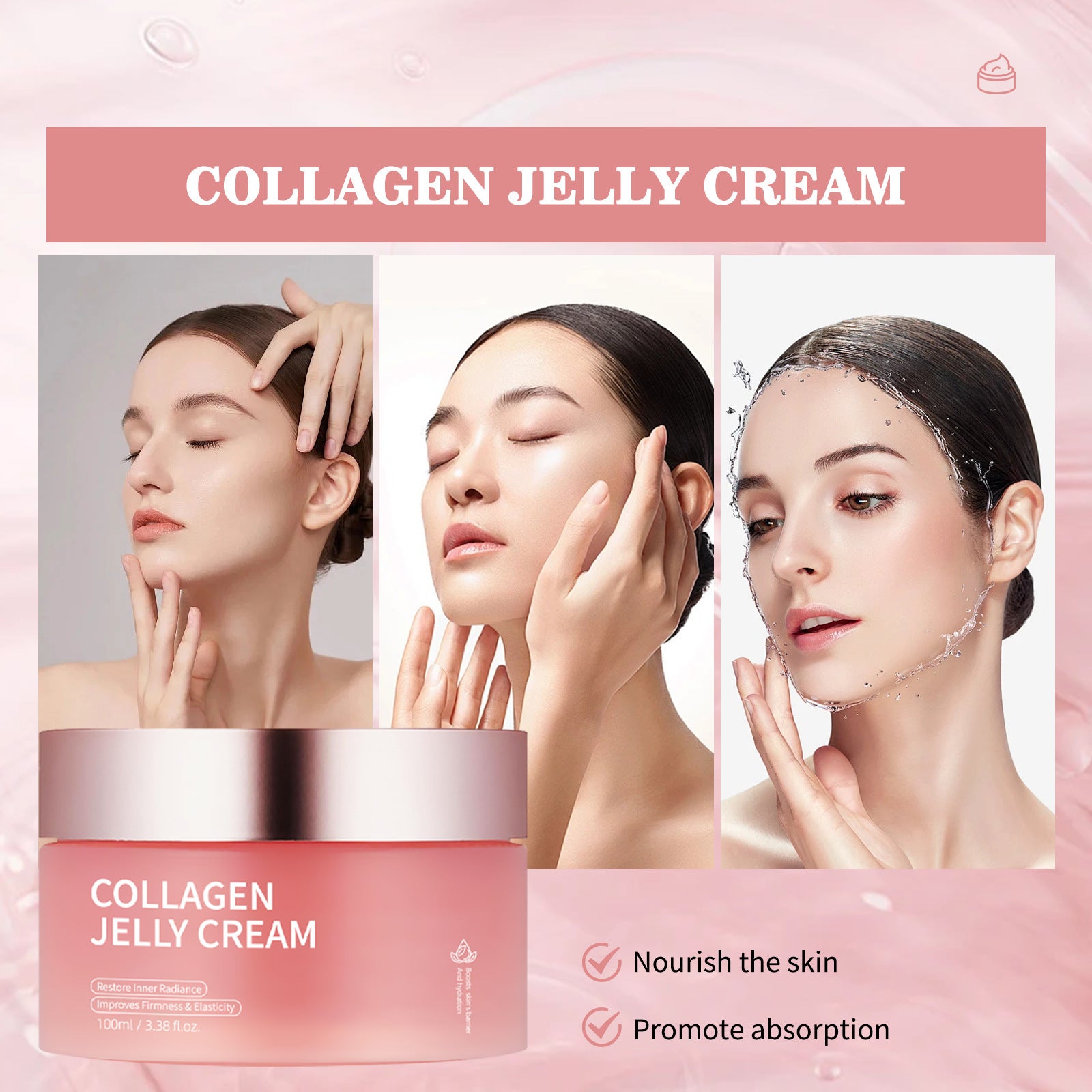 Niacinamid Gesichtsgel-Creme aufhellend feuchtigkeitsspendend 100g LSF | Niacinamide Brightening Hydrating Face Gel Cream 100g SPF
