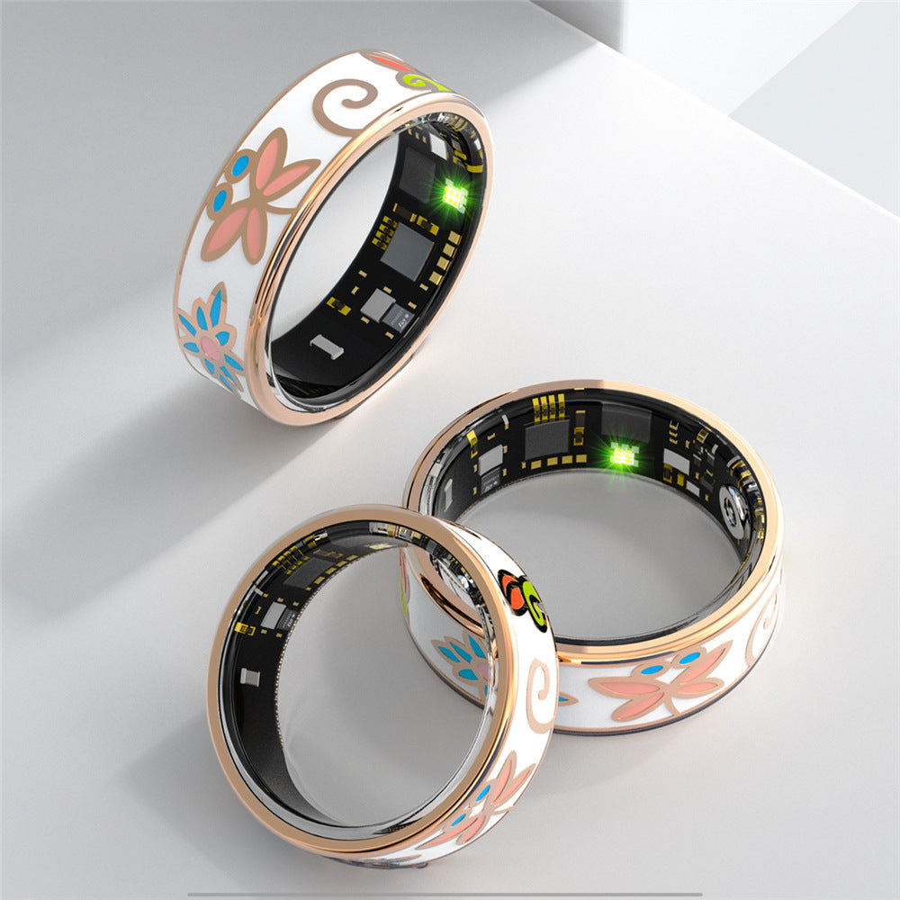 Smart Ring with Glow-in-the-Dark Dragon Pattern, Heart Rate, Blood Oxygen, Sleep, and Activity Tracking