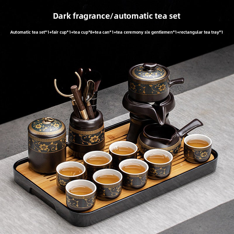 Automatic Graphite Tea Set with Rotating Brewing Teapot