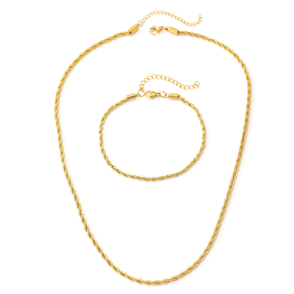 Goldkette Hanfseil
