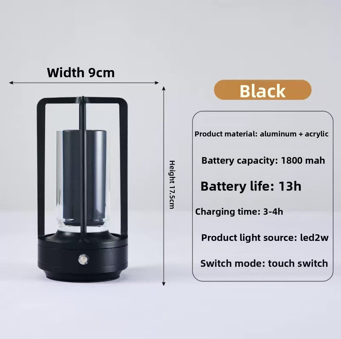 Retro All-Aluminum Touch Table Lamp