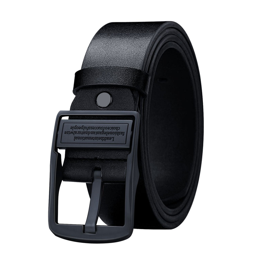 Mens Genuine Leather Pin Buckle Belt