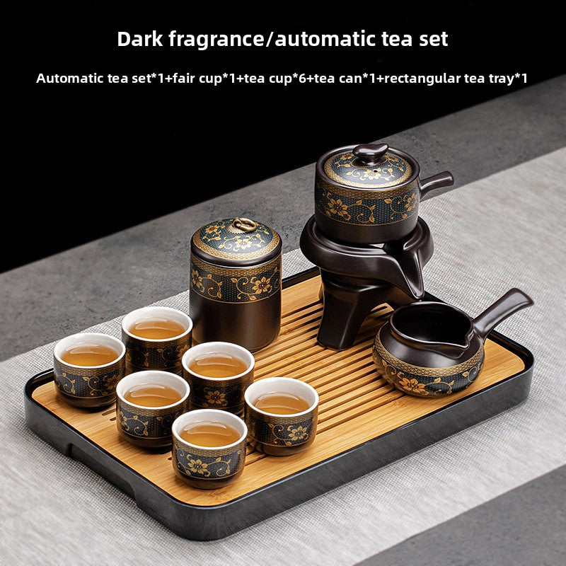 Automatic Graphite Tea Set with Rotating Brewing Teapot