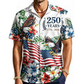 Mens Patriotic Hawaiian Shirt Short Sleeve
