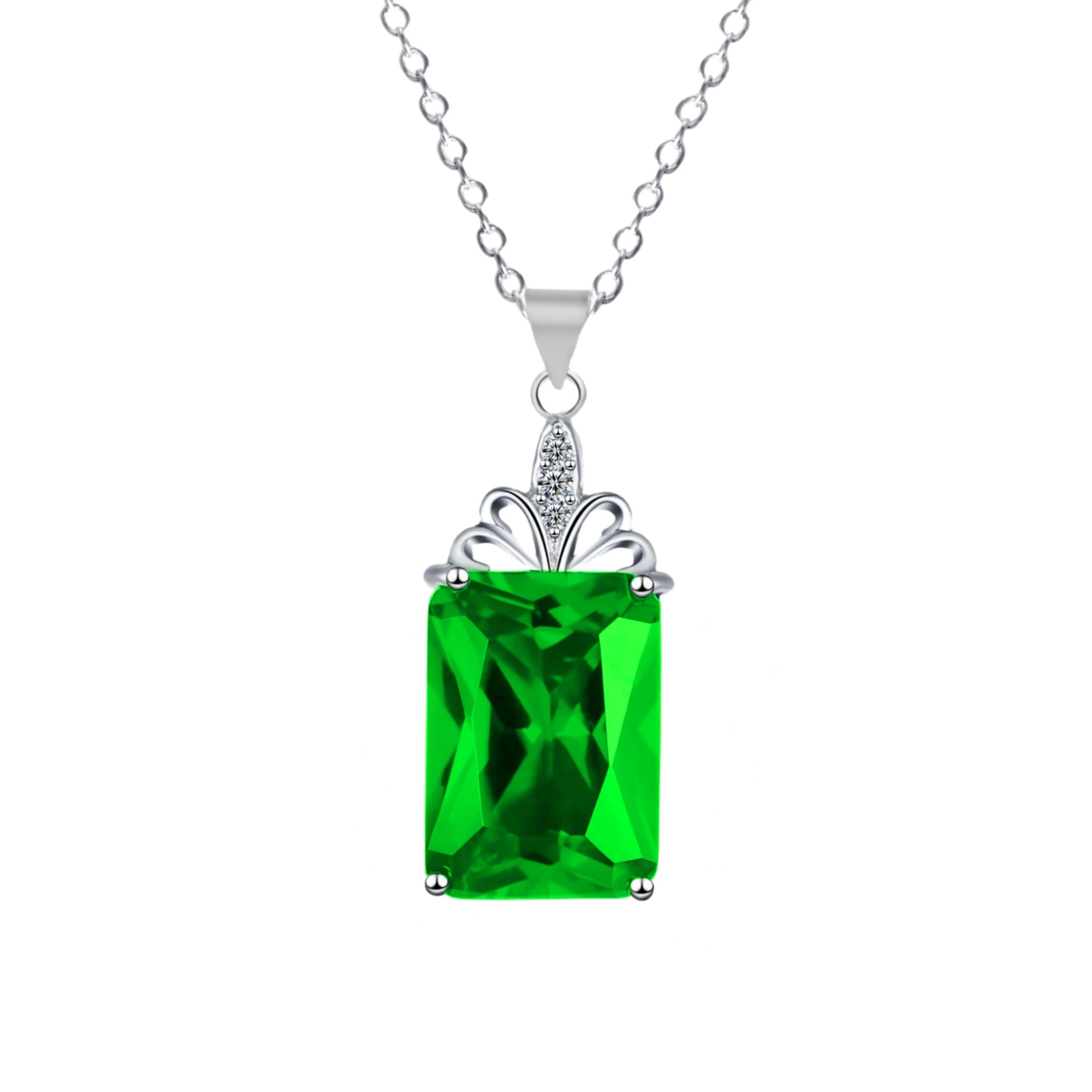 Geometric Gemstone Pendant with 18K Gold Plating