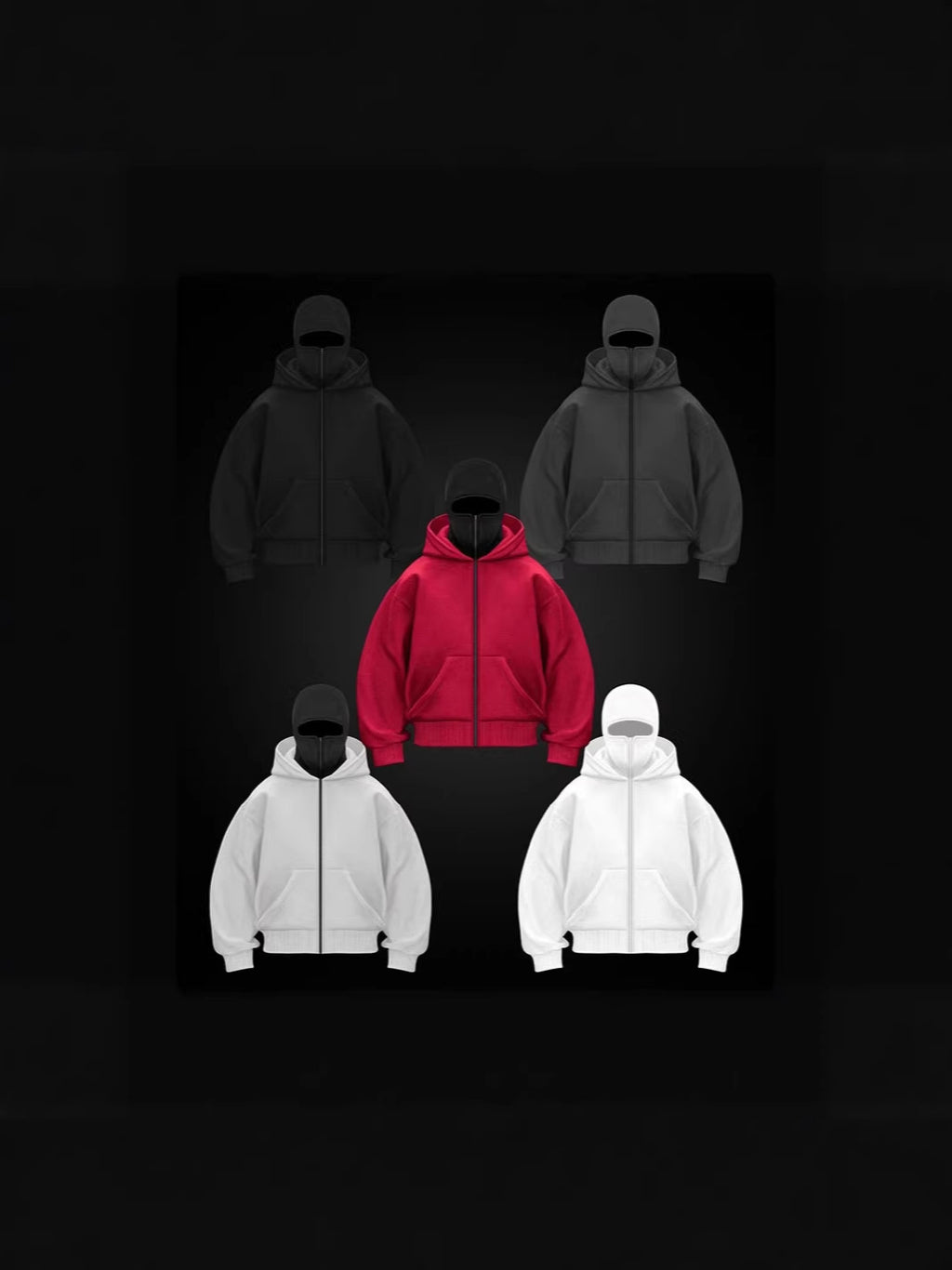 Mens Color Block Hooded Zip Sweatshirt