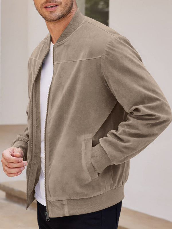 Blouson bombardier en daim pour homme