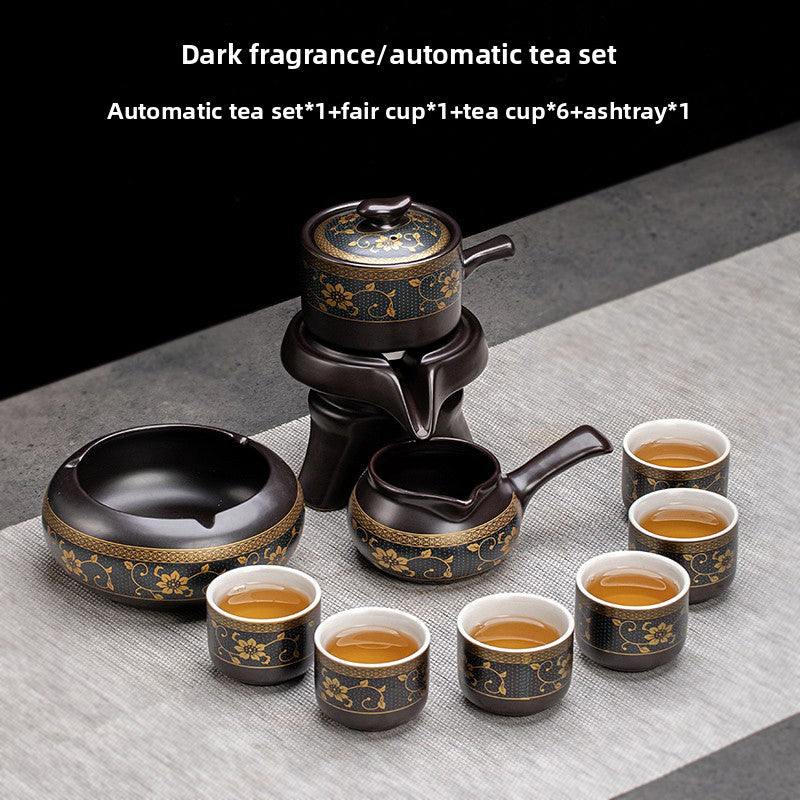 Automatic Graphite Tea Set with Rotating Brewing Teapot