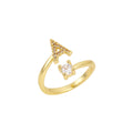 Gold Plated Letter Initial Open Rings