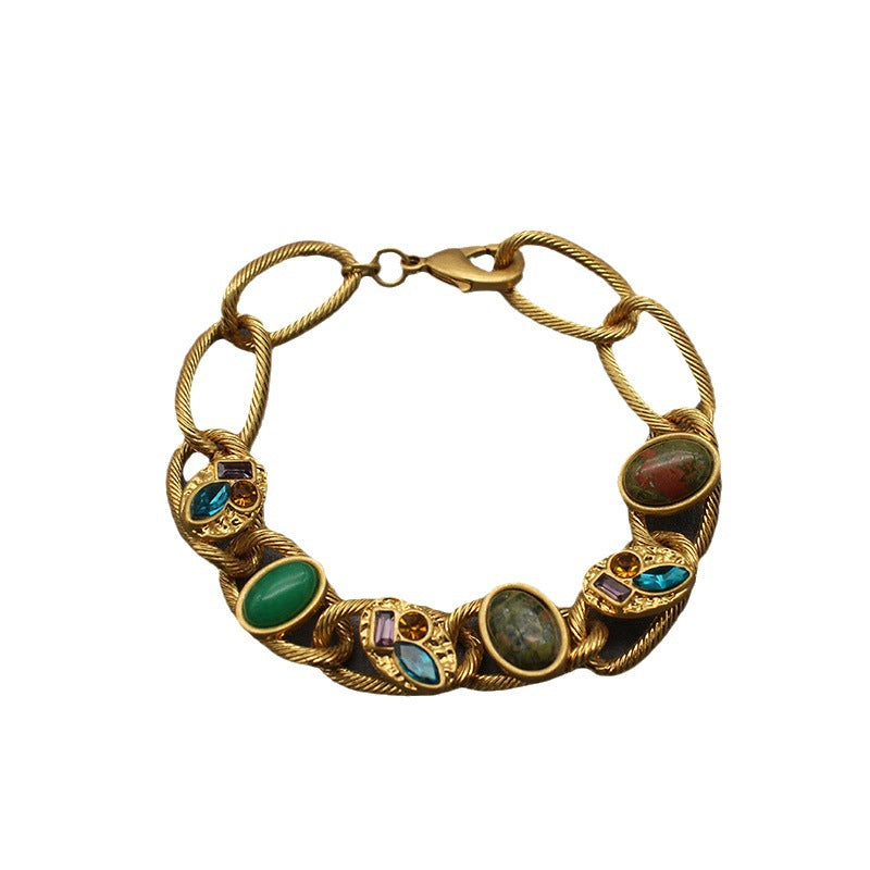 Vintage Gold Plated Gemstone Bracelet