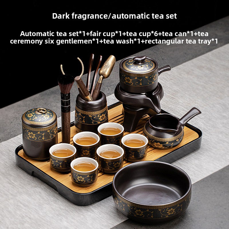 Automatic Graphite Tea Set with Rotating Brewing Teapot