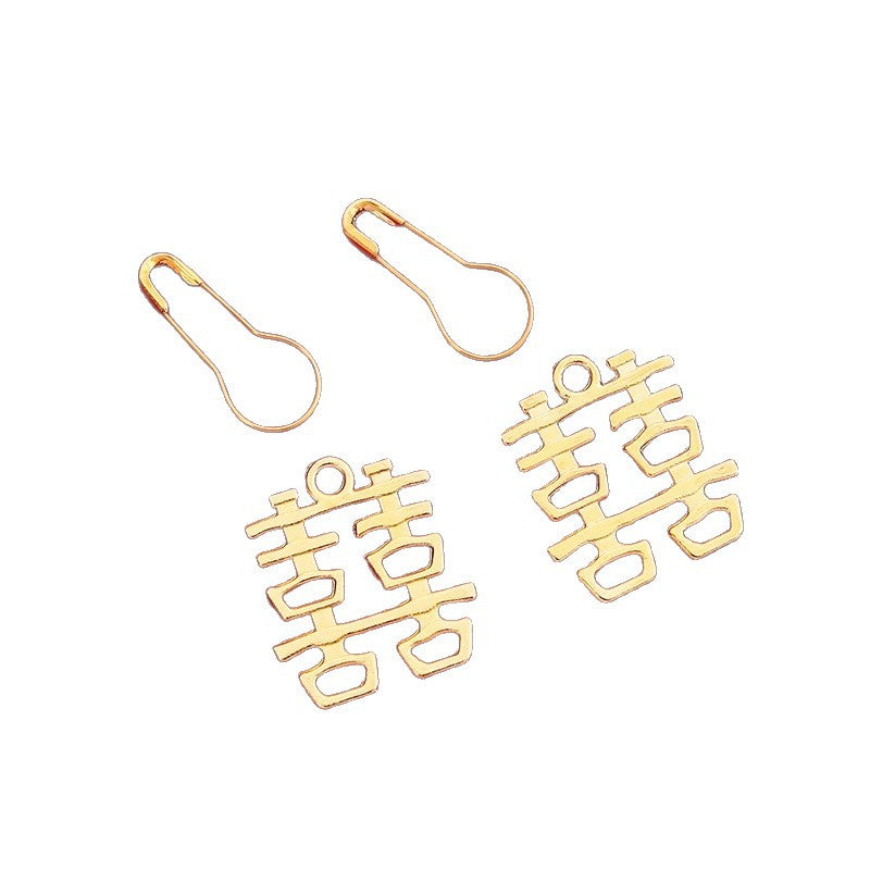 Gold Wedding Double Happiness Alloy Pendant