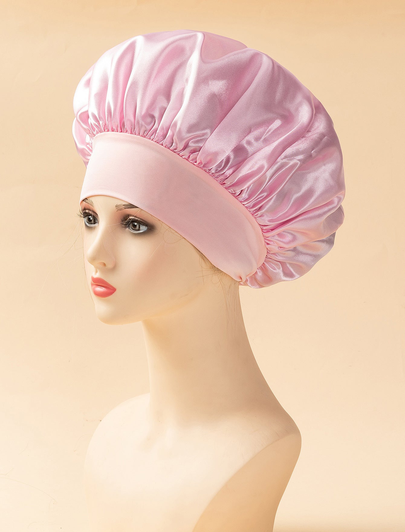 Wide-brimmed, high-elasticity headscarf/beauty cap