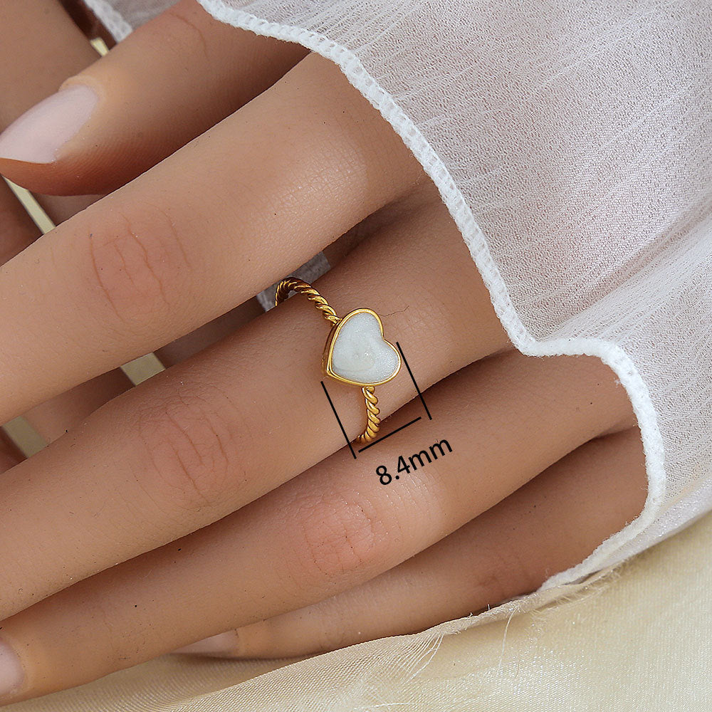 Stainless Steel Gold Plated Leaf Ring