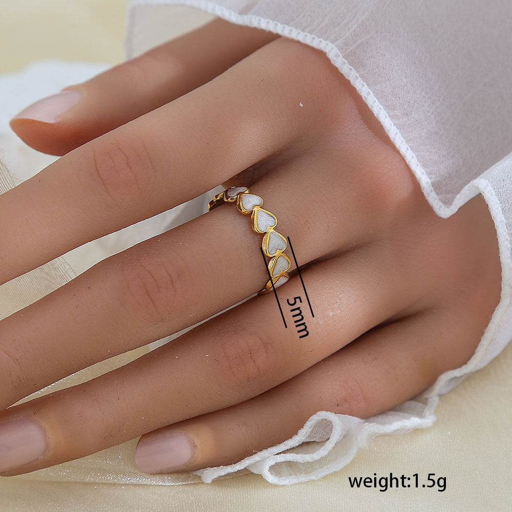 Stainless Steel Gold Plated Leaf Ring