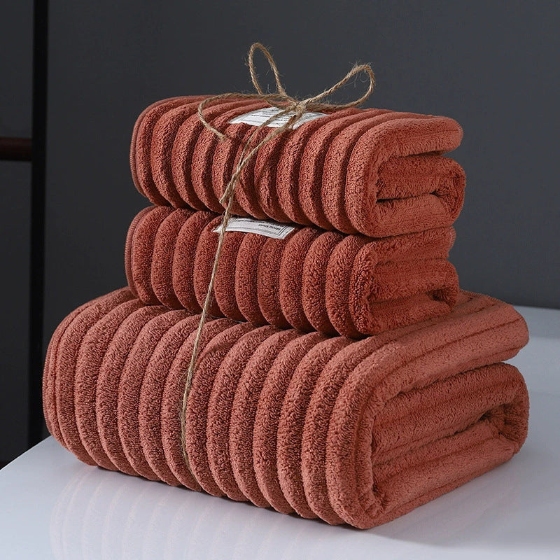 Coral Velvet Bath and Face Towel