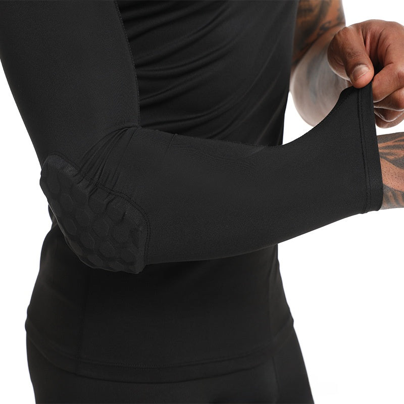 Coude de sport nid d'abeille anti-collision bras pressurisé manchon de bras de basket-ball protection de bras nid d'abeille