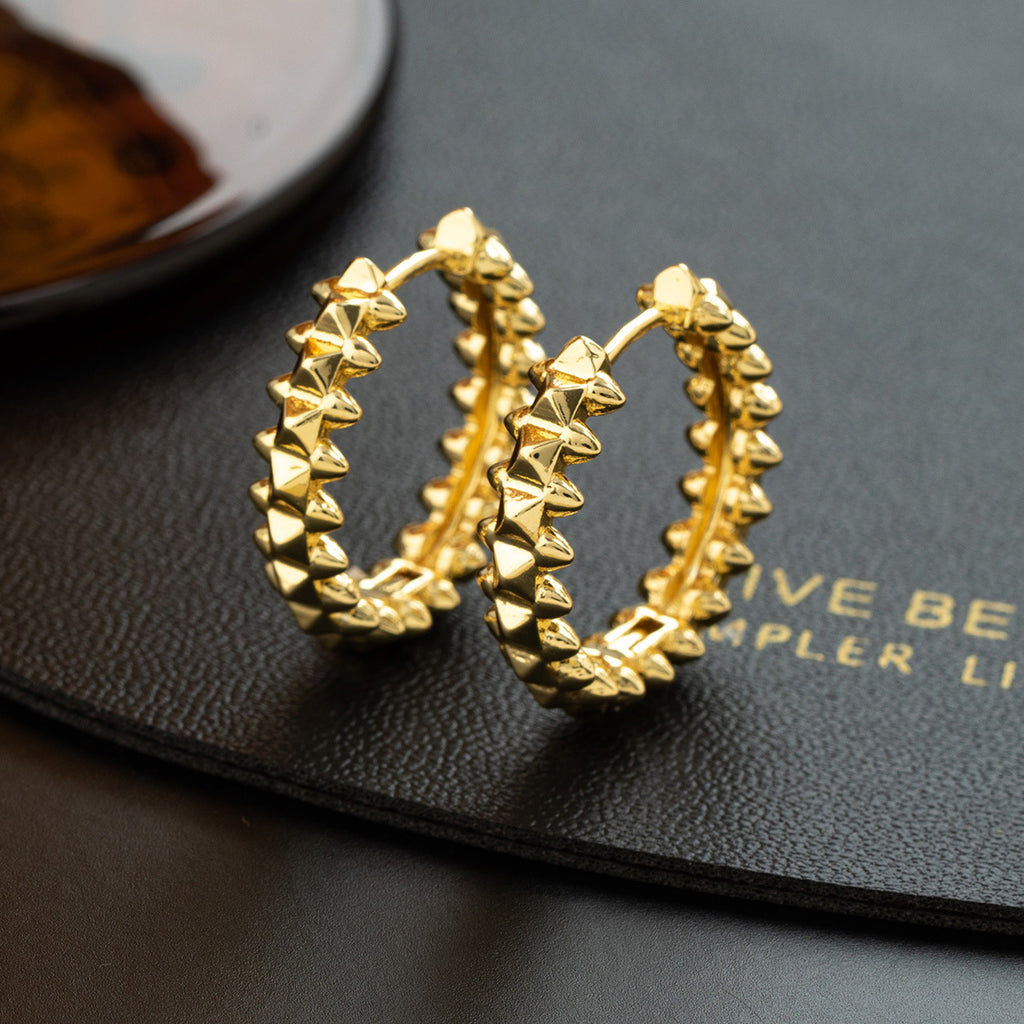 Geometric Gold Plated Brass Jewelry Set