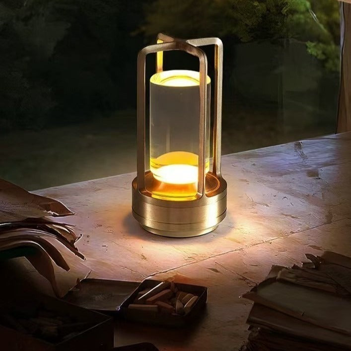 Lampe de table tactile rétro tout aluminium