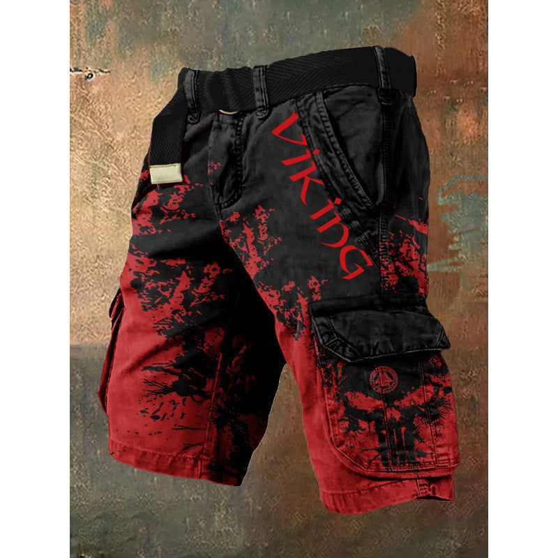 Herren 3D-Print Cargo-Shorts mit Reißverschluss Halloween-Design S–5XL | Men's 3D Print Halloween Cargo Shorts with Zipper S–5XL