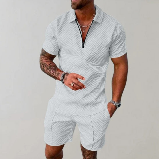 Herren 2-teiliges Set Baroque-Print Kurzarm-Top & Shorts Polyester 48 Varianten | Men's 2-Piece Baroque Print Set Short-Sleeve Top & Shorts 48 Styles