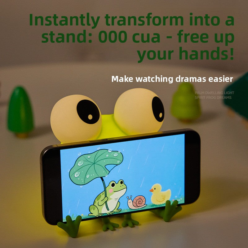 Silicone Night Light in the Shape of a Little Frog ? New Tap-Activated Lamp