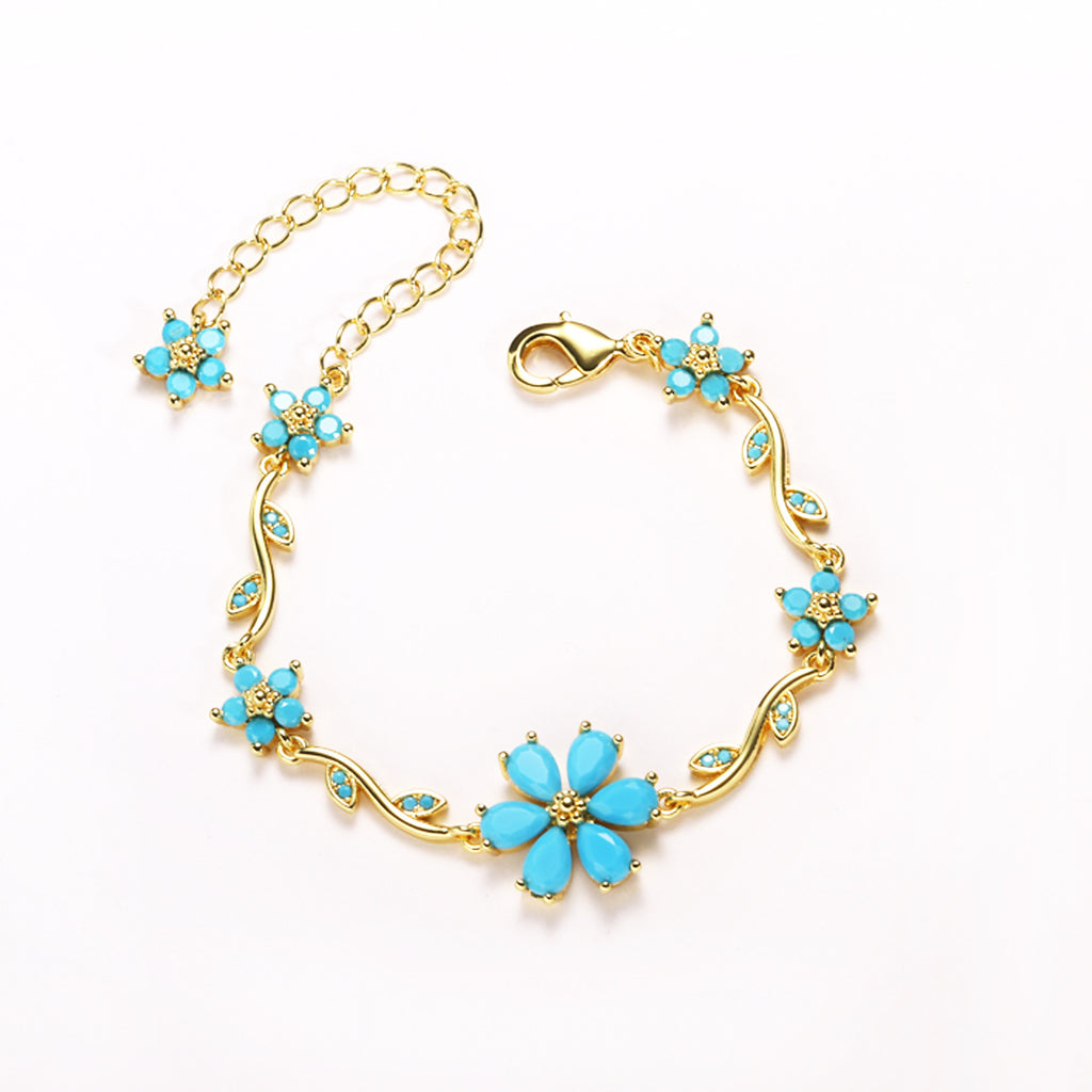 Floral Gold Plated Chain Bracelet