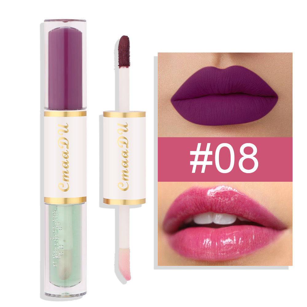 Double-Ended Matte Lipstick Long-Lasting Lip Gloss